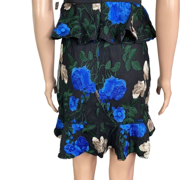 Lulus Dress Womens Small Floral Blue Black - Picture 7 of 9